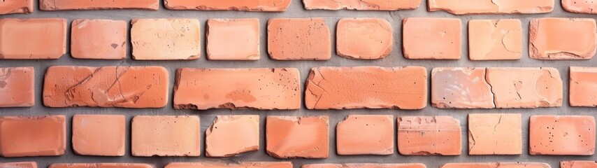 Weathered brick wall, showcasing aged, stained bricks, a clean and minimalistic environment, ideal for adding a touch of rustic charm to any design or decor.