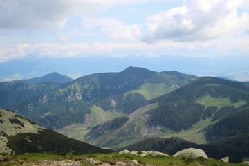 Fototapeta premium View of mountains and clouds in Tatra mountains in Slovakia republic.