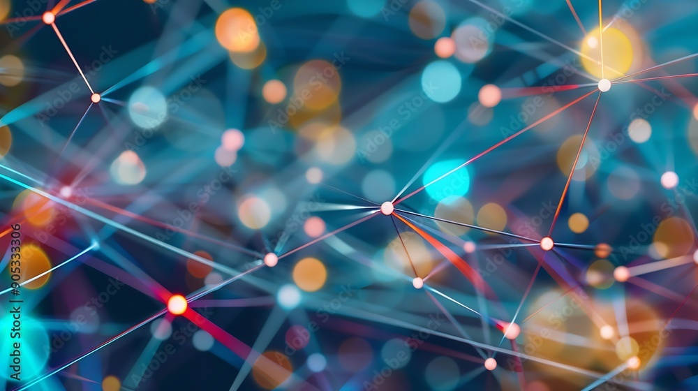 Poster Communication network concept Abstract background : Generative AI