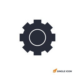 Gear icon vector illustration. Gear symbol isolated on white background
