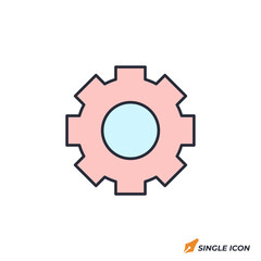 Gear icon vector illustration. Gear symbol isolated on white background
