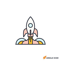 Rocket icon vector illustration. Rocket symbol isolated on white background