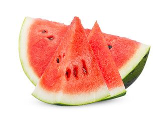 Sliced Watermelon fruit isolated on white background.