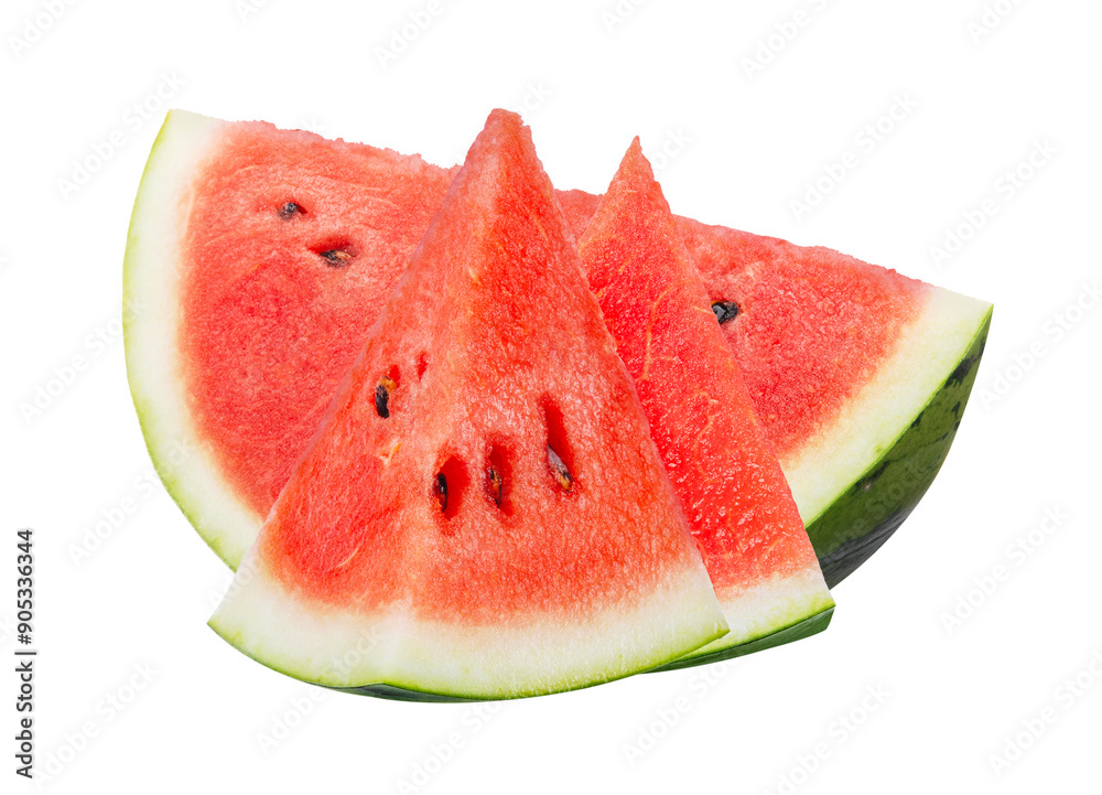 Wall mural sliced watermelon fruit isolated on white background.