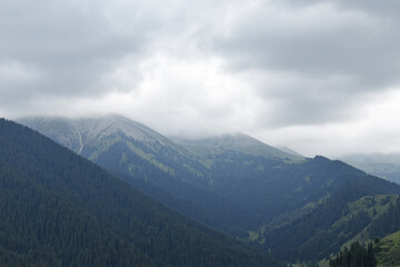 mountains in the clouds