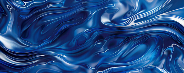 A sapphire blue background with fluid, swirling patterns in deep blue and white, creating a sense of movement and elegance with a smooth gradient transition.
