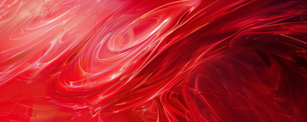 Bold scarlet abstract backdrop with dynamic, sweeping lines and shapes, evoking a sense of motion and energy.