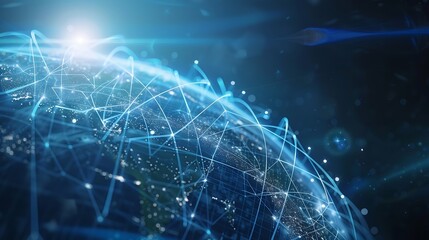 Global communication network concept Digital transformation : Generative AI