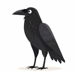 Fototapeta premium Raven Scandinavian Minimalism animal fashion cartoon isolated whitebackground 16:9