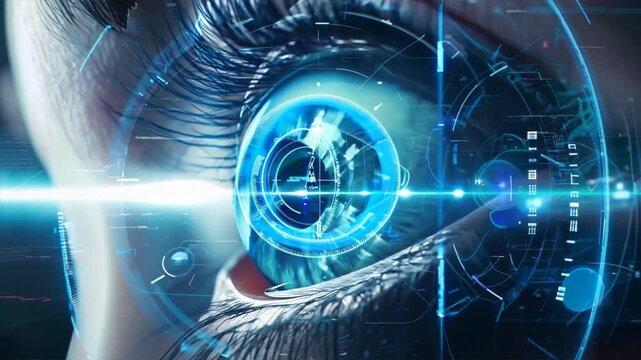 Abstract digital backdrop with swirling data patterns and binary code elements
