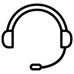 Headset icon in thin line style vector illustration graphic design