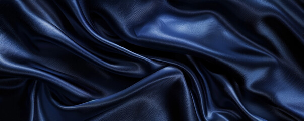 Fototapeta premium Dark navy blue backdrop with a smooth, satin-like finish, reflecting light subtly and elegantly.
