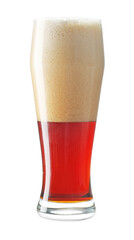 Glass of dark beer isolated on white