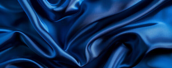 Obraz premium A vibrant cobalt background with subtle textures of fabric, like silk or velvet, creating a luxurious and tactile visual effect with highlights and shadows.