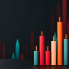 Market analysis, stock performance tracking, flat design illustration