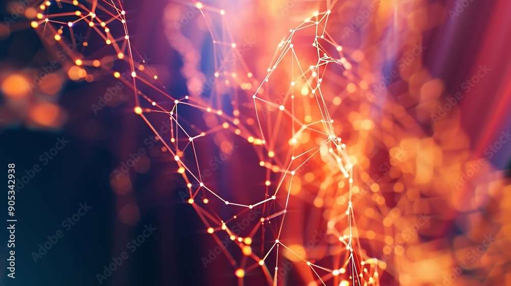 Poster Communication network concept Abstract background : Generative AI