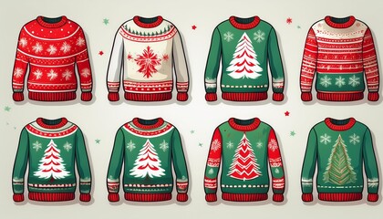 Set of Christmas sweater illustration