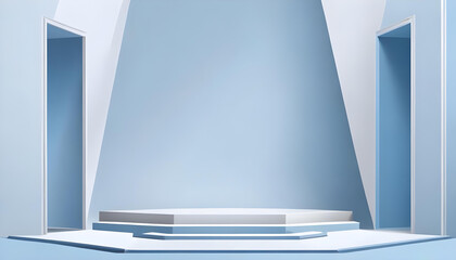 White blue podium stage product sale promotion background 28