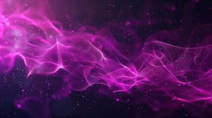 Abstract purple background with glowing particles.