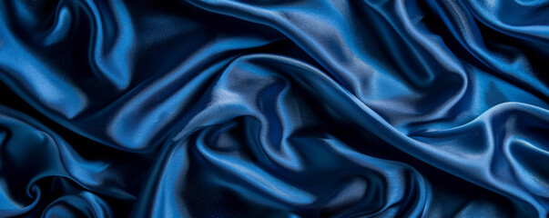 Obraz premium A vibrant sapphire background with subtle textures of fabric, like silk or velvet, creating a luxurious and tactile visual effect with highlights and shadows.