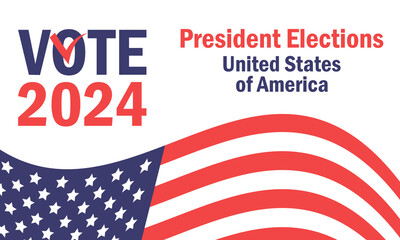Obraz premium Banner 2024 United States presidential election. Vector illustration