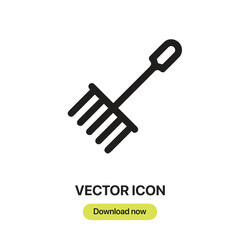 Rake icon vector. Linear-style sign for mobile concept and web design. Rake symbol illustration. Pixel vector graphics - Vector.