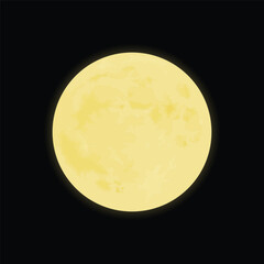 Full moon illustration with enchanting craters, showcasing celestial beauty.