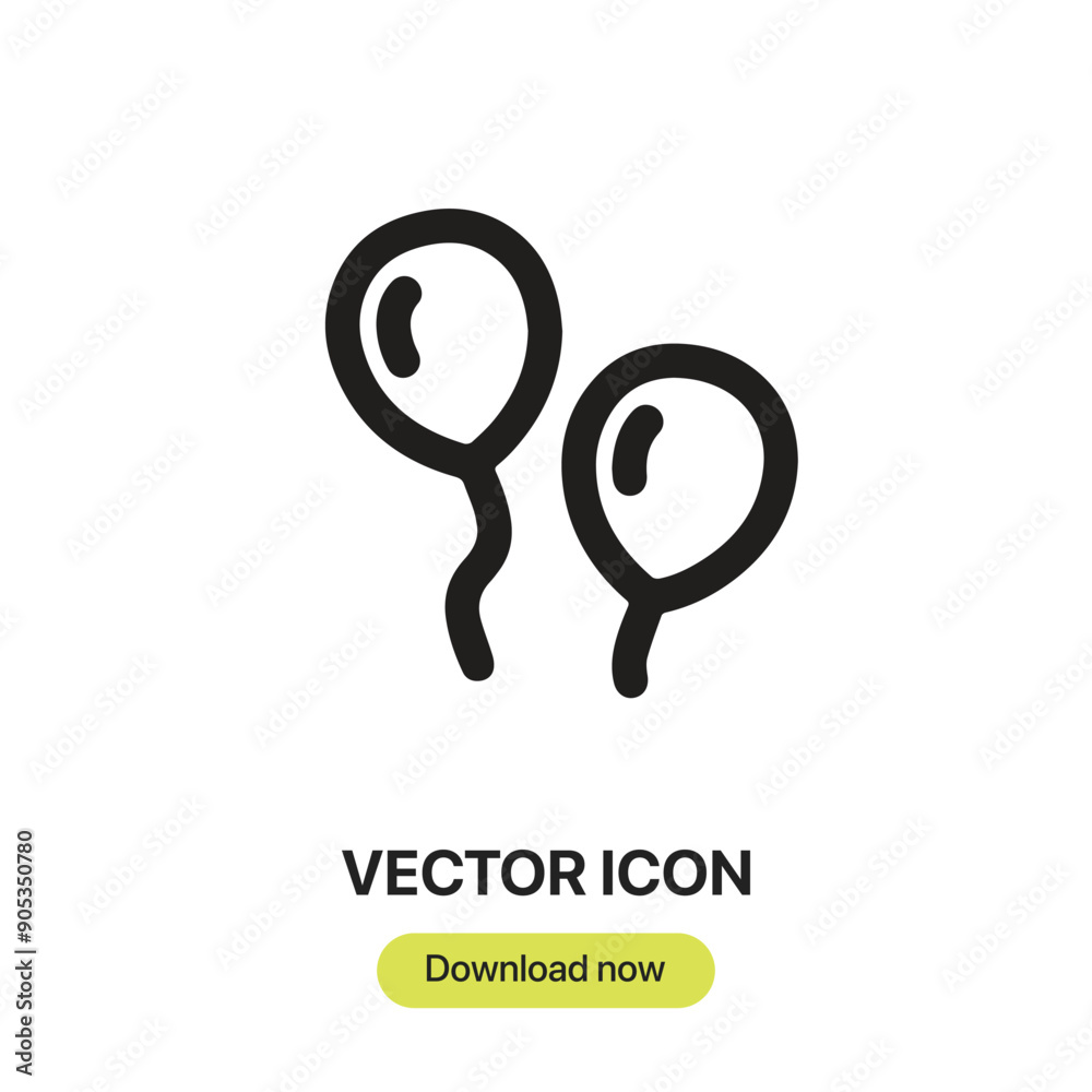 Aufkleber balloons icon vector. linear-style sign for mobile concept and web design. balloons symbol illustrat