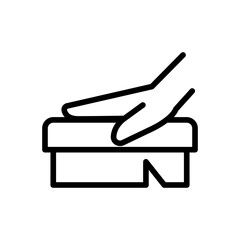 Brush icon in thin line style vector illustration graphic design