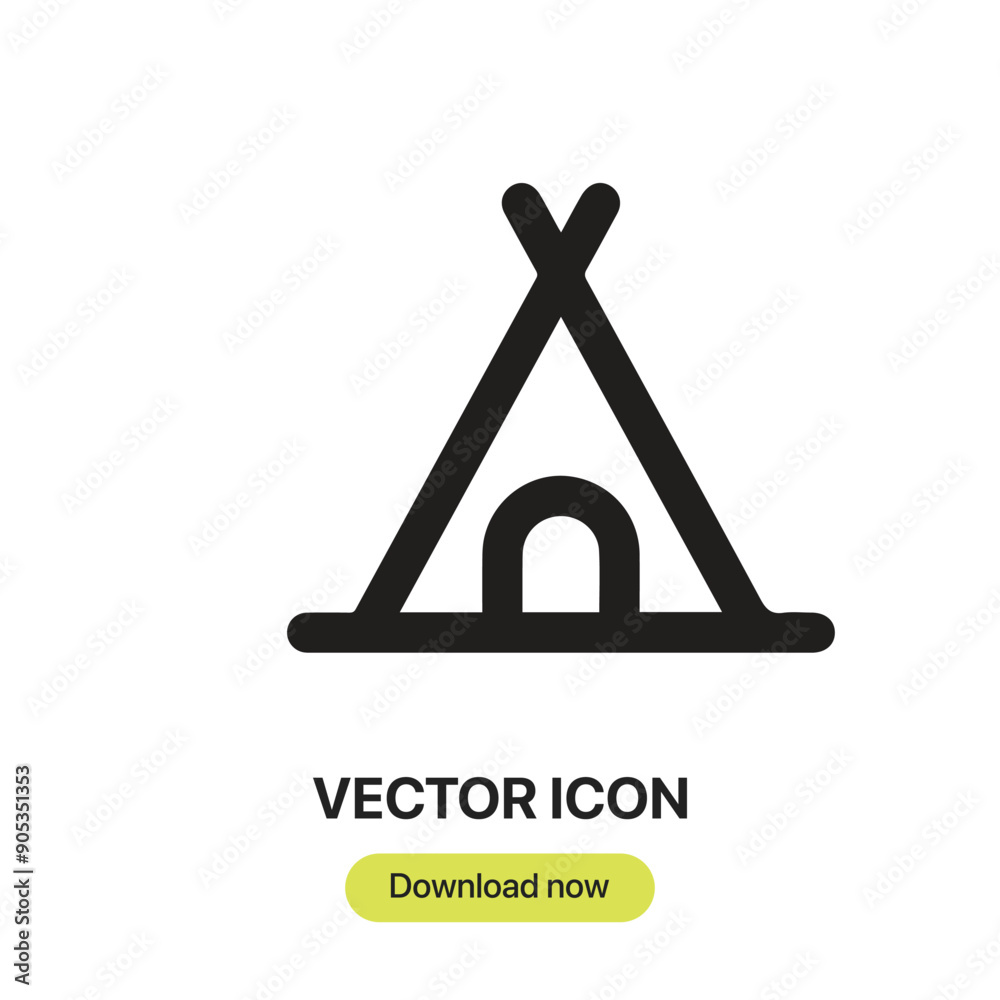 Fototapete camping tent icon vector. linear-style sign for mobile concept and web design. camping tent symbol i