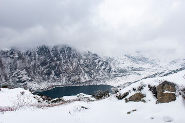 Tsomgo Lake, also known as Tsongmo Lake or Changgu Lake, is a glacial lake in Changu in the Gangtok...