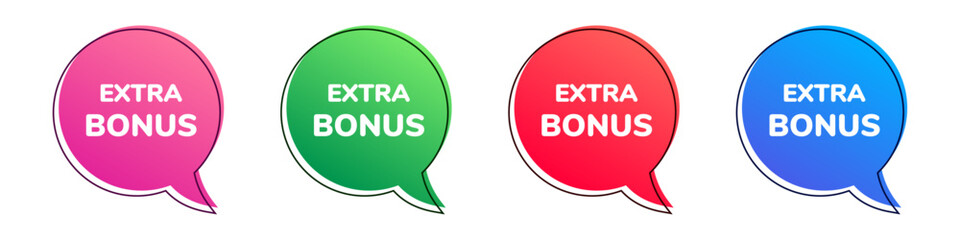 Extra bonus colorful speech bubble set. Vector icon