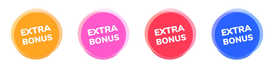 Extra bonus colorful sticker set. Vector icon