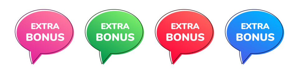 Extra bonus colorful speech bubble set. Vector icon