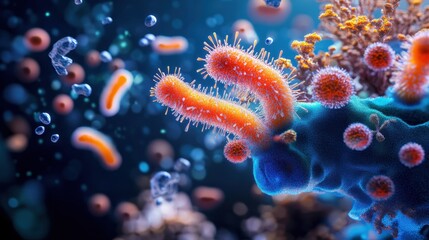 Naklejka premium Extremophiles, microbes in extreme environments