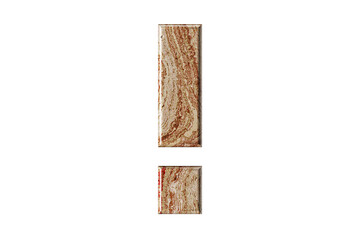 Symbol sculpted from warm-toned marble, stands tall and elegant, a symbol of resilience and refinement. 3d illustration of marble symbol isolated on white background, 3d render