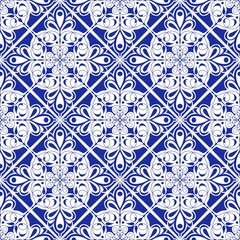 Elegant Blue and White Floral Pattern Design With Intricate Detailing