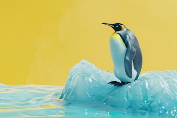 Penguin standing on an iceberg