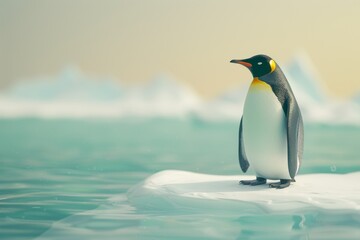 Penguin standing on an iceberg