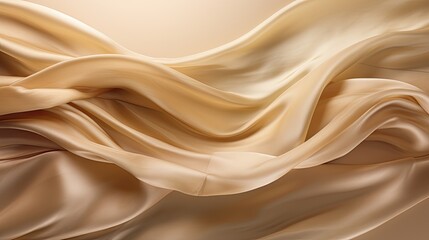Fototapeta premium A cascading arrangement of champagne-coloured silk, its elegant folds creating a sense of movement. 