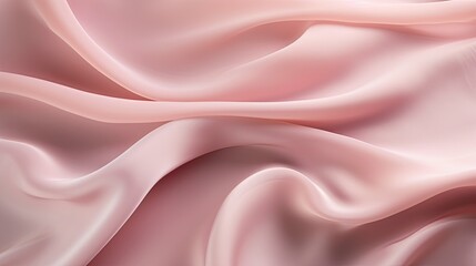 Soft blush pink silk texture, gracefully arranged in waves on a flat surface. 