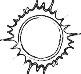 Sun brush strokes. Ink elements