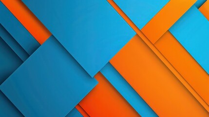 Fototapeta premium Abstract Background, contrasting electric blue and bright orange in a minimalist geometric design, bold colors and striking visual impact, HD camera capture