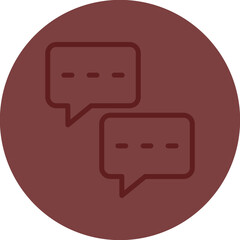 Chatting Vector Line Maroon Circle Maroon