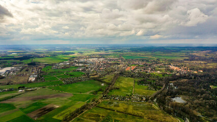 Obraz premium Der Fluss die Spree bei Lübbenau im Sommer - Luftbilder