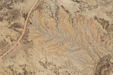Aerial view of the Abanilla desert or Mahoya Desert in Murcia, Spain