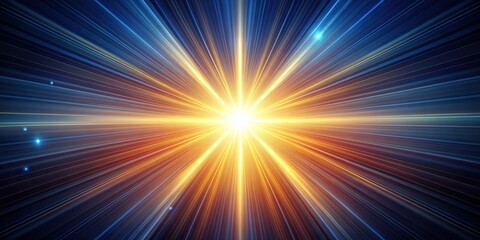 Obraz premium Circular light rays radiating from a central star on a solid background, futuristic, star, light rays, circular, pattern