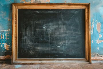 Black chalkboard in wooden frame