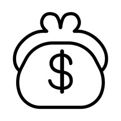 Purse icon in thin line style vector illustration graphic design