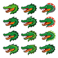 Naklejka premium Pattern Collection: Birds, Red and Green Eyes, and Frogs - A Set of Colorful and Vibrant Nature-Inspired Designs, pattern with birds, set of birds, pattern with red and green eyes, 